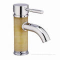 Yellow Honey Onyx Marble Faucets for Bathroom, Post Design, Polished